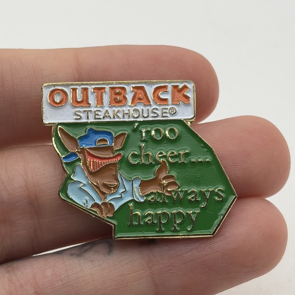 Outback Steakhouse Kangaroo Cheer Always Happy Lapel Hat Pin
